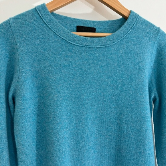 Like-NEW J. Crew Cashmere Sweater. Worn once. Beautiful medium blue color! - Picture 3 of 13